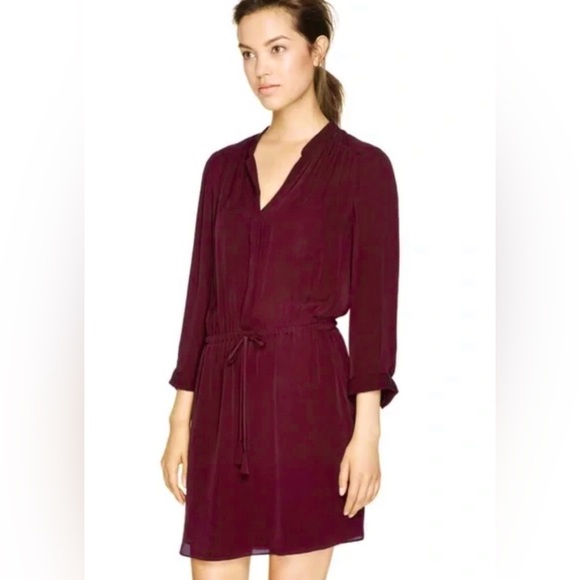 Babaton Aritzia silk Bennett dress in dark red/burgundy - Picture 3 of 7